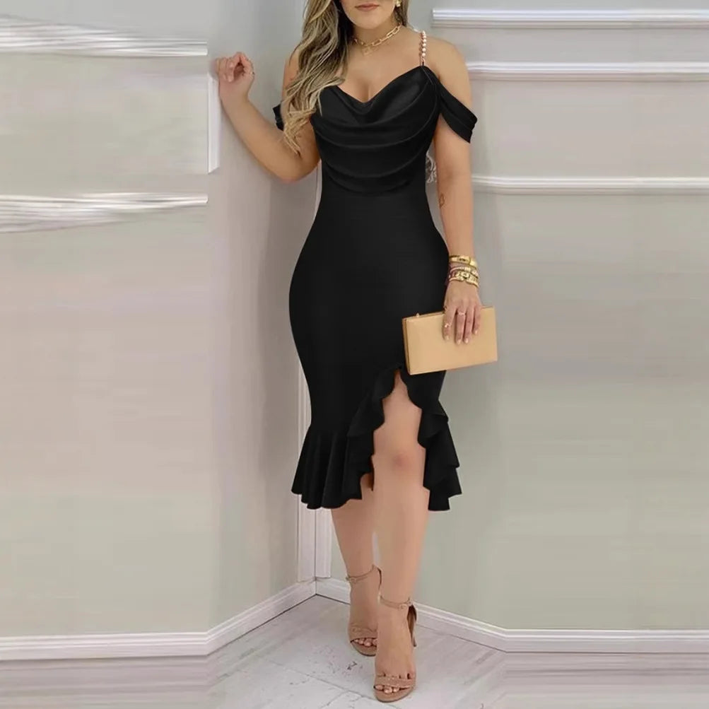Arlena – Chic Noir Ruffle