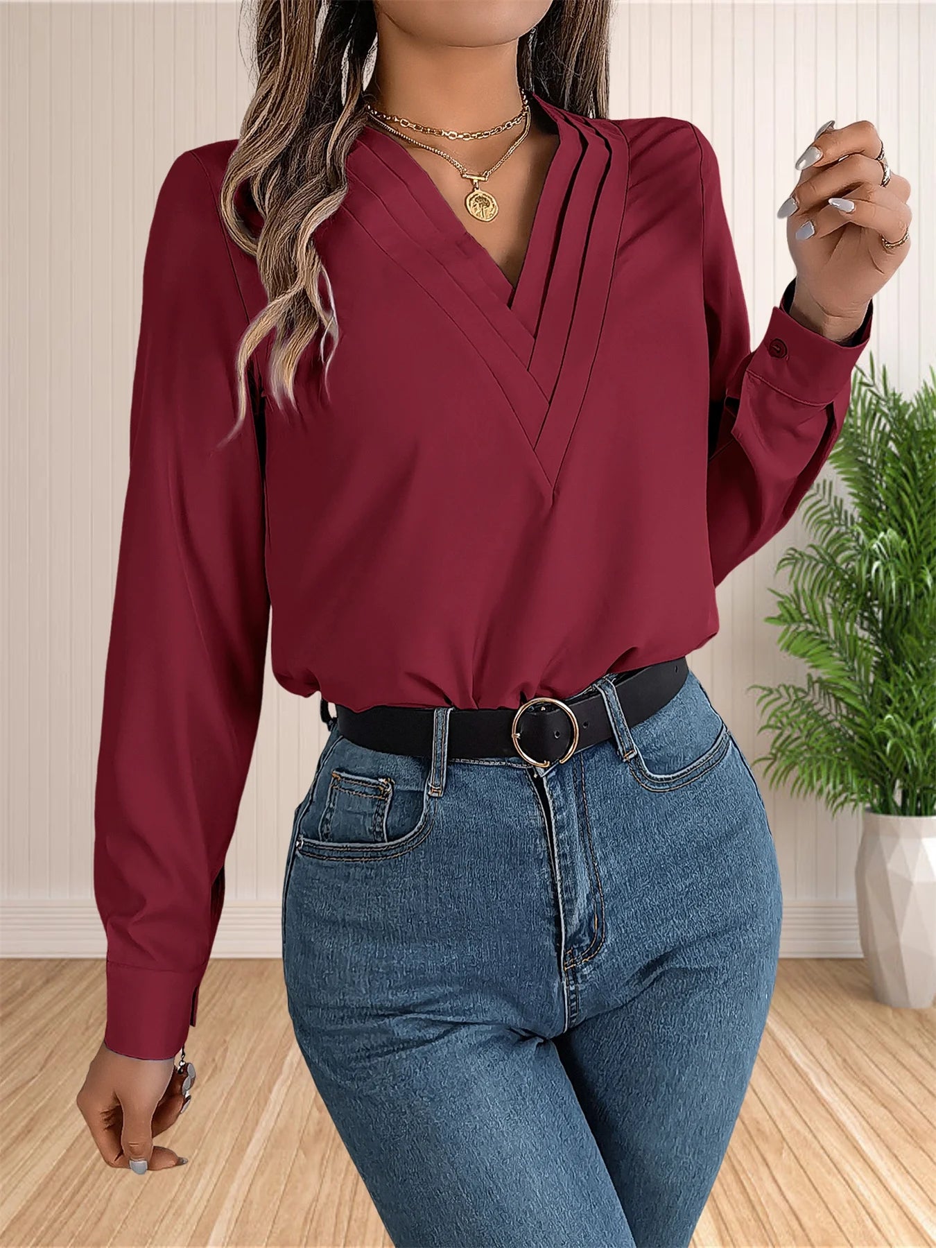 Ivy - Chic Pleated Blouse