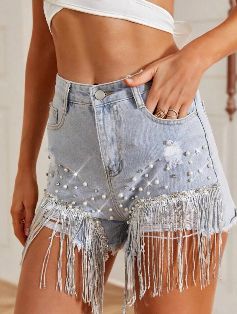 Camila - Raw Hem Denim Shorts